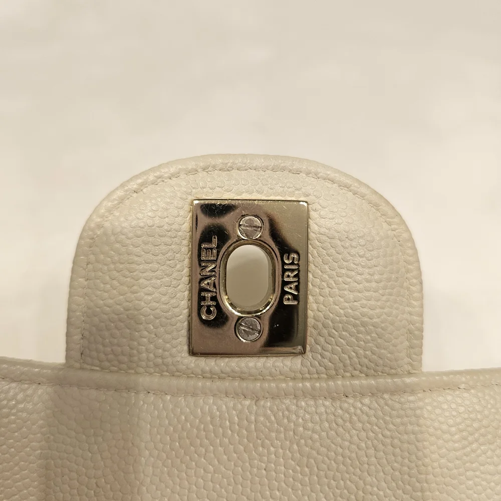 Chanel Cream Caviar Mini Bag